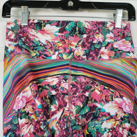 Lululemon Spectrum Wunder Under Hi-Rise Tight  28" Multicolor Floral Size 8 - Picture 5 of 9